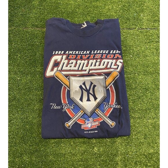 Fruit of the Loom Other - Vintage New York Yankees shirt mens large blue playoffs 1990s baseball MLB H